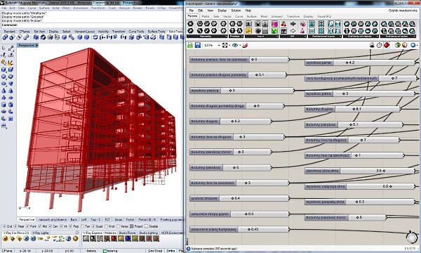 A parametric model of a building structure